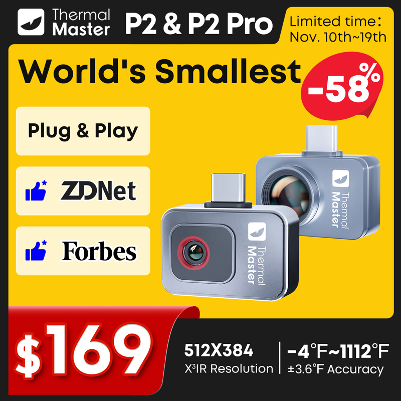 Infiray P2 Pro Macro Lens - Caméra thermique infrarouge P2//P2Pro avec zoom