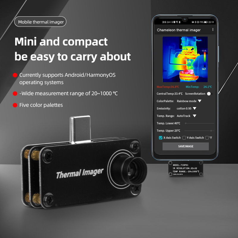 Tiop01 Thermal Camera - Imageur thermique TIOP01, Vision nocturne, caméra