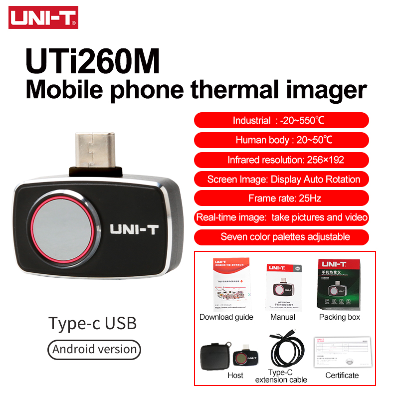 Thermal Imaging Camera 256X192 - Caméra thermique UNI-T pour téléphone portable