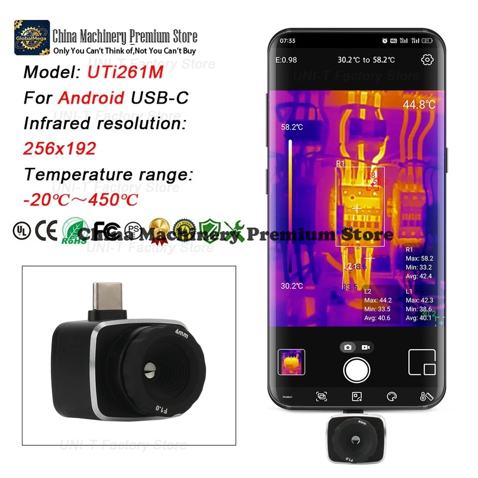Thermal Imaging Camera 256X192 - Caméra thermique infrarouge UNI-T UTi120Mobile UTi120MS