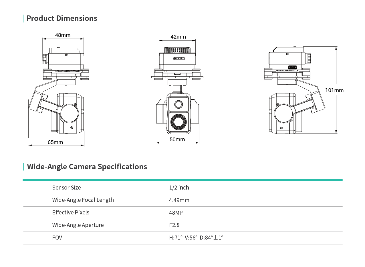 Caméra de drone HEQUAV K8T-V3  - Thermal Imager Drone Gimbal avis et prix