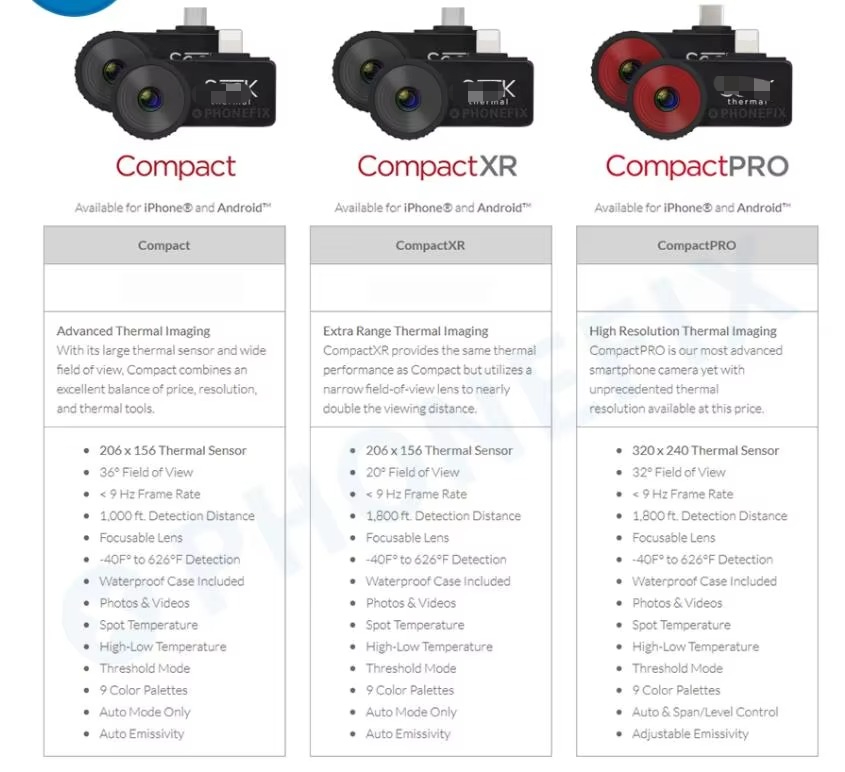 Caméra d'imagerie thermique po - Seek Compact Pro Android avis et prix